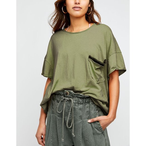 Free People Tops - NWT Free People Take It Easy Tee / Green Tea